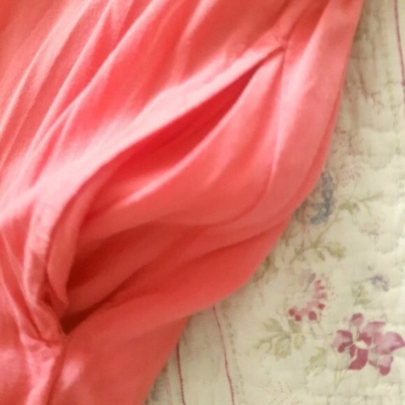 TCEC Los Angeles•Vintage Coral Cut-Out Retro Style Button Collar Dress - Picture 15 of 16